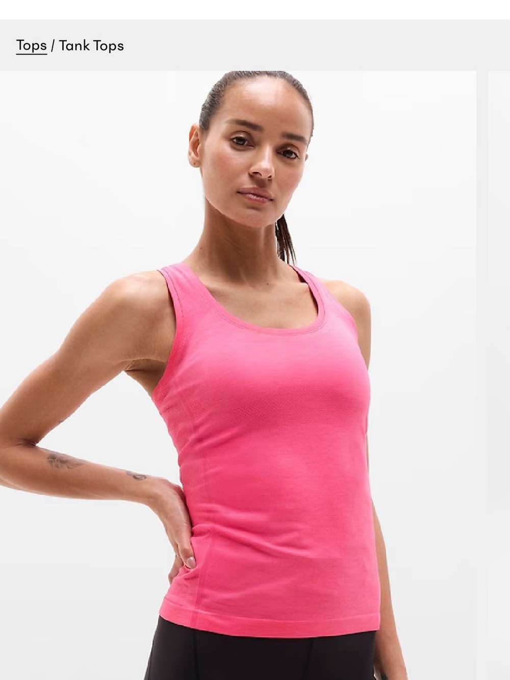 Athleta Momentum Flex Tank Top in Cerise Heather size S